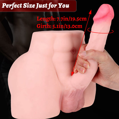 White Male Sex Doll with Flexible Dildo Realistic Sex Huge Cock, Men Sex Dolls for Women Hole 8in Cock Sex Toys for Female Masturbation, Unisex Masturbator Tight Anal Sex Toy for Men Women Couple Gay 8lb