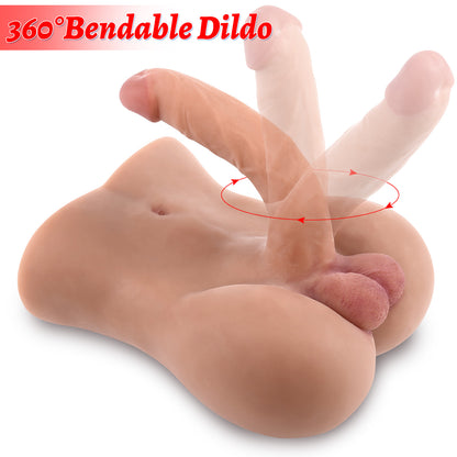 Yellow Male Sex Doll for Women Men Sex Doll with Flexible Dildo Realistic Sex Huge 8in Cock for Female Masturbation, Male Masturbator Sex Toy for Women Men Gay Couple Adult Sex Doll for Men Sex 7lb